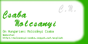 csaba molcsanyi business card