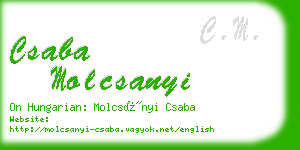 csaba molcsanyi business card